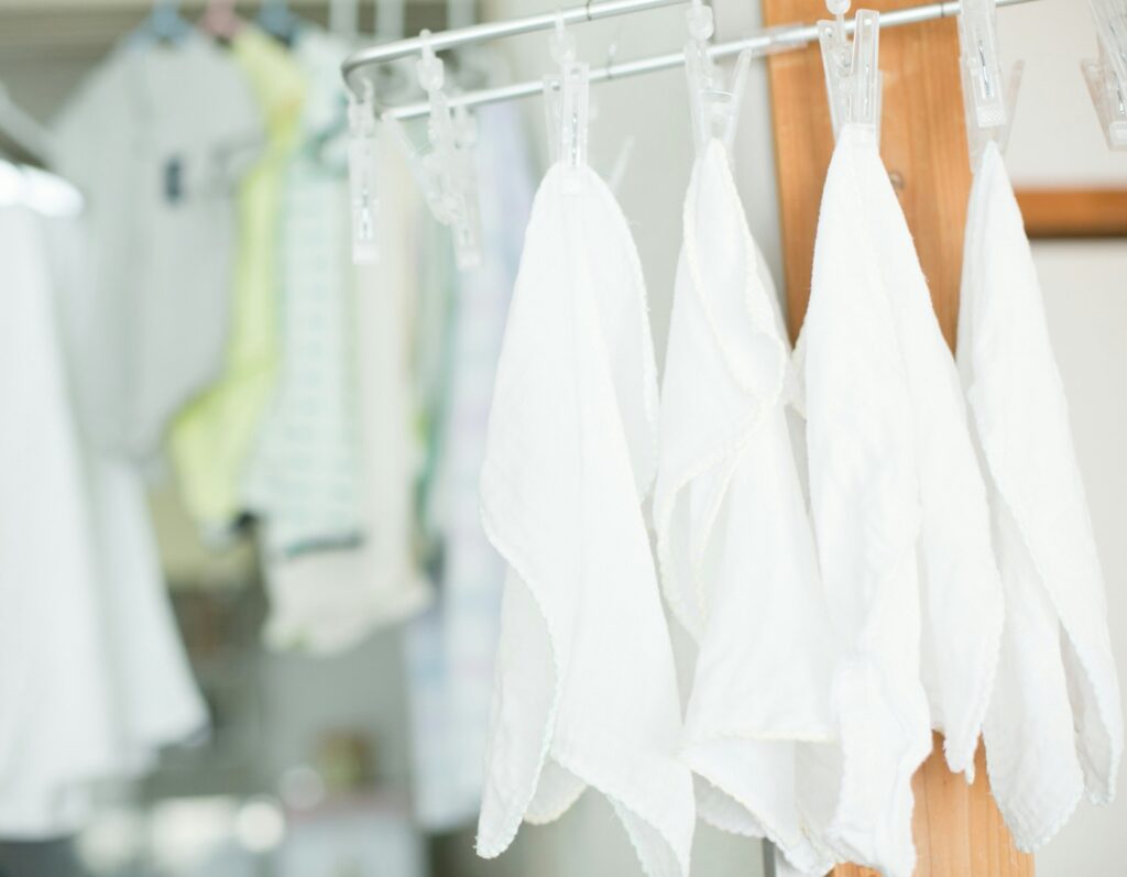 洗濯されたガーゼハンカチ画像