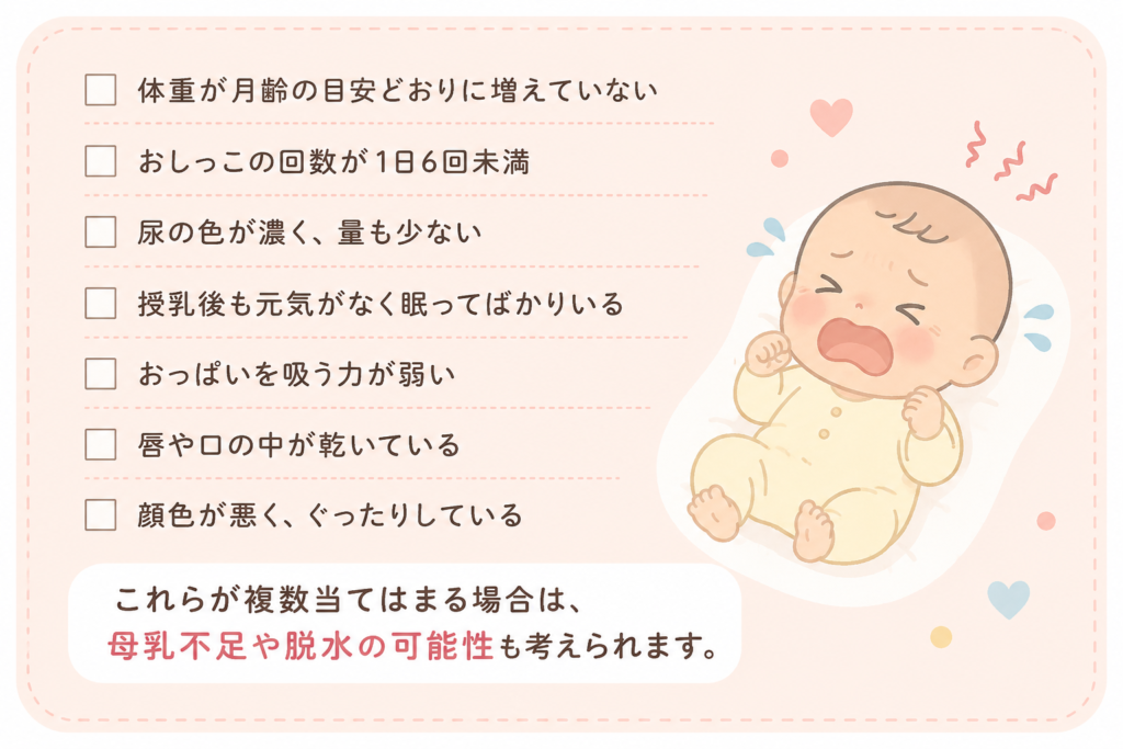 母乳不足チェックリスト